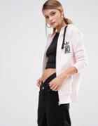 Adidas Originals Logo Zip Through Hoody In Pink - Pink