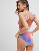 Jaded London Watercolour Print Swimsuit - Multi