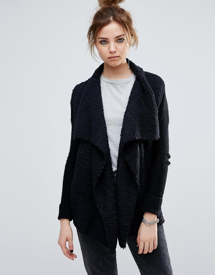 John & Jenn Amel Drape Front Cardigan - Gray