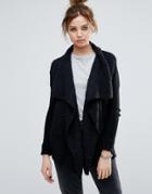 John & Jenn Amel Drape Front Cardigan - Gray