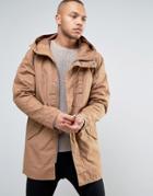 Esprit Parka With Military Details - Beige