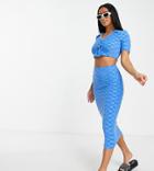 River Island Petite Towelling Skirt In Bright Blue - Part Of A Set