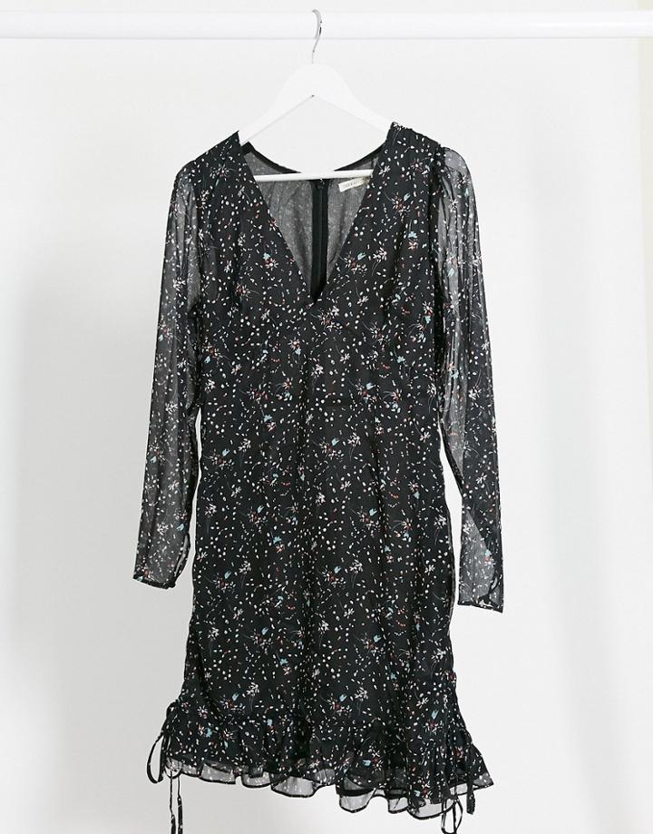 The East Order Casi Floral Mini Dress-black