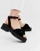 Free People Essex Chunky Suede Strap Sandals-black