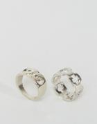 Asos Pack Of 2 Chunky Rings - Silver