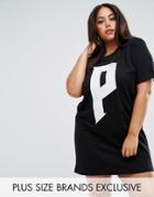 Puma Exclusive To Asos Plus T-shirt Dress In Black - White