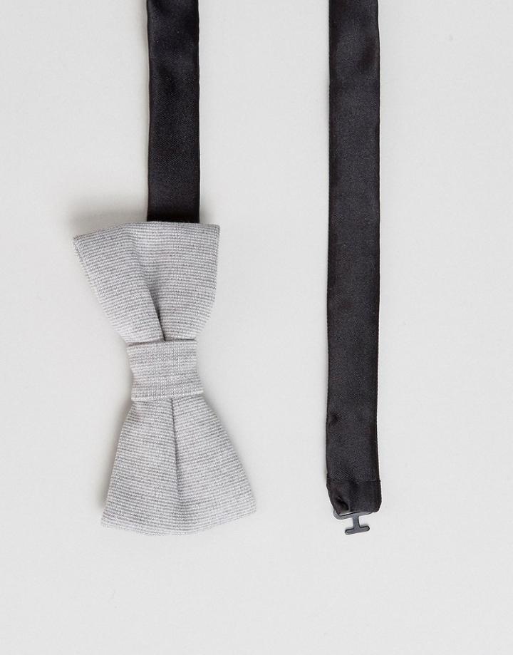 Noak Jersey Bow Tie In Plain - Gray