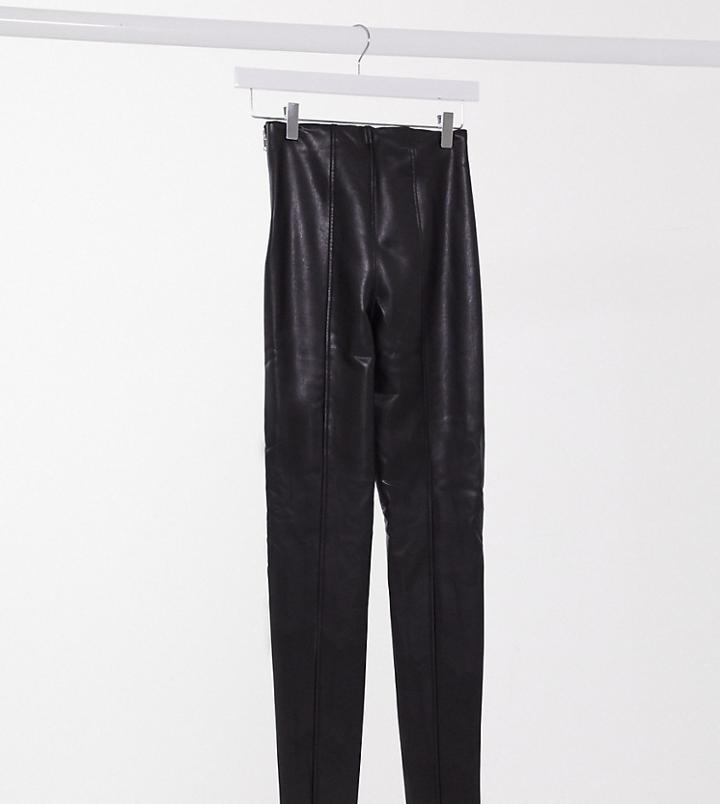 New Look Tall Leather Look Legging In Black