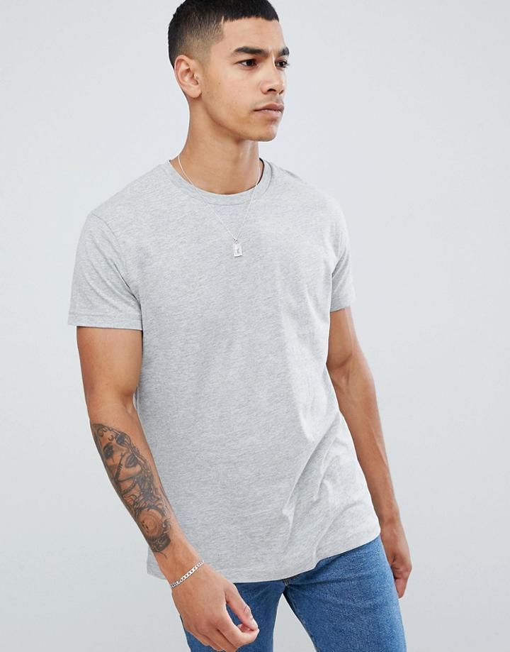 Pull & Bear Join Life Basic T-shirt In Gray - Gray