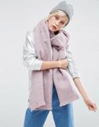 Asos Oversized Long Woven Scarf In Two Tone - Pink