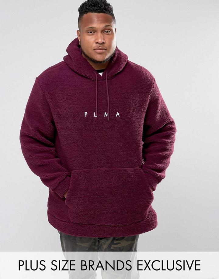 Puma Plus Borg Pullover Hoodie In Purple Exclusive To Asos 57658202 - Purple