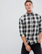 Burton Menswear Shirt In Ecru Check - Black