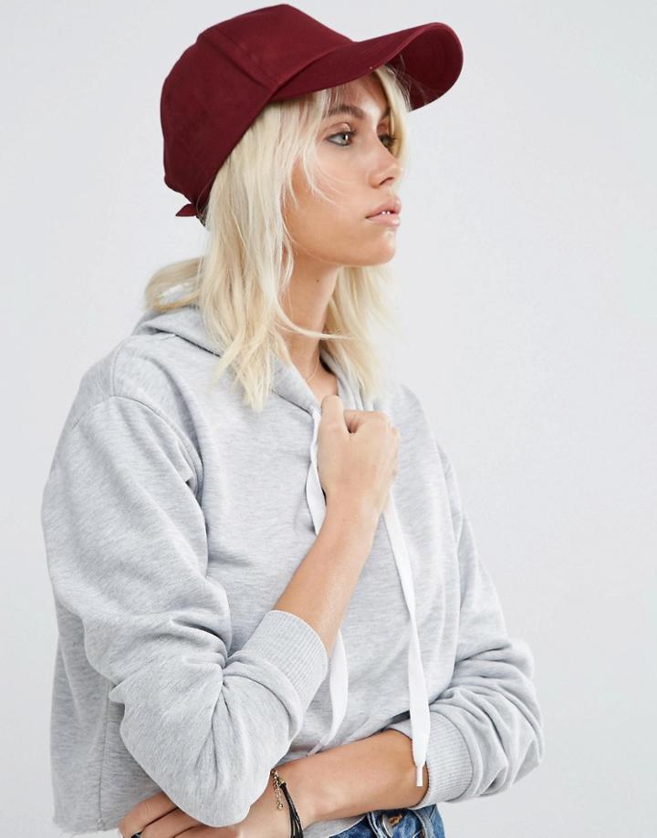 Asos Plain Baseball Cap - Red