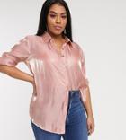 Glamorous Curve Relaxed Shirt In Soft Organza-pink