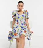 Influence Tall Bold Floral Mini Dress-multi