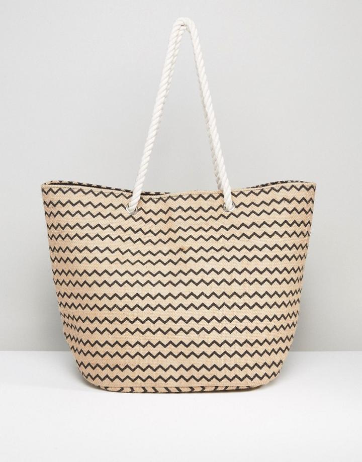 Vero Moda Zig Zag Beach Bag - Multi