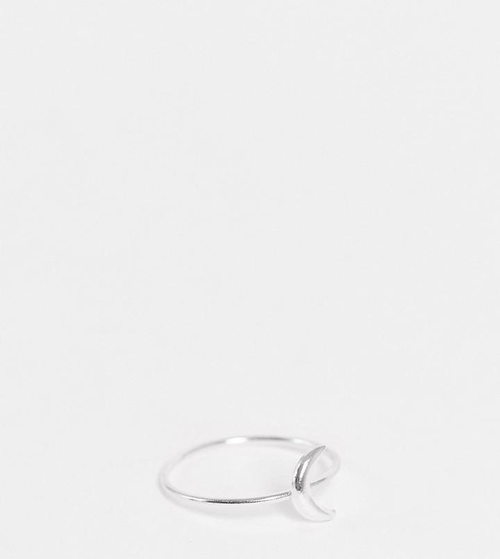 Kingsley Ryan Fine Ring With Crescent Moon In Sterling Silver