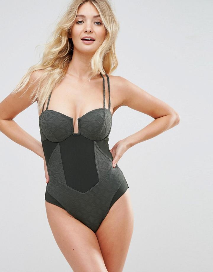Robyn Lawley D/dd Swimsuit Sizes 10-20 - Green