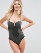 Robyn Lawley D/dd Swimsuit Sizes 10-20 - Green
