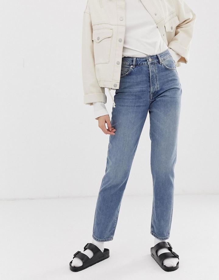 Selected Femme Straight Leg Authentic Denim Jeans-blue