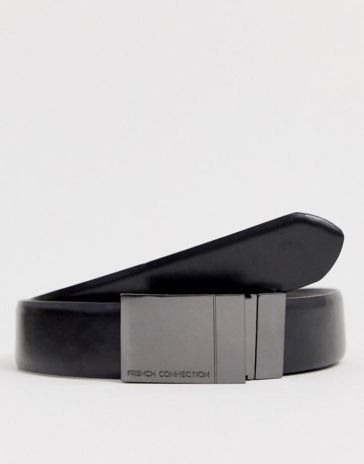French Connection Reversible Plaque Belt-black