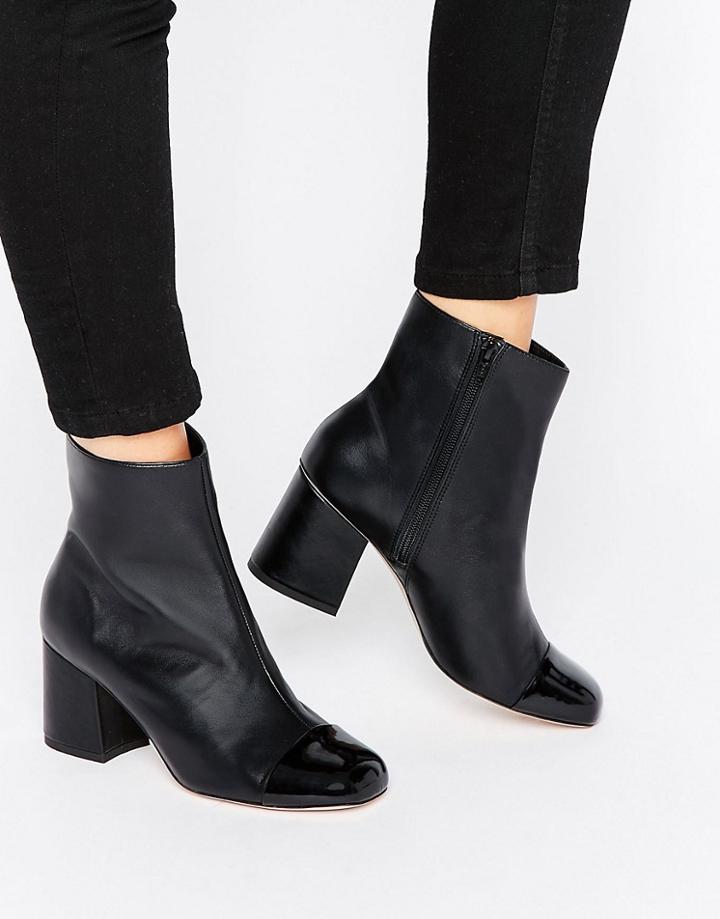 Asos Remus Leather Ankle Boots - Black