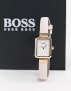 Boss Whisper Square-faced Watch In Pink