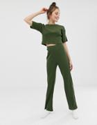 Asos Design Mix & Match Ribbed Pants - Green