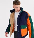 Reclaimed Vintage Cut And Sew Twill Puffer Jacket