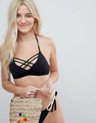 Dorina Black Strappy Triangle Bikini Top - Black