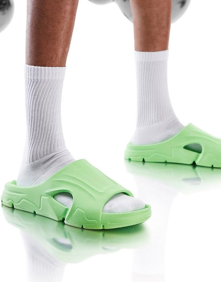 Asos Design Chunky Tech Slides In Neon Green