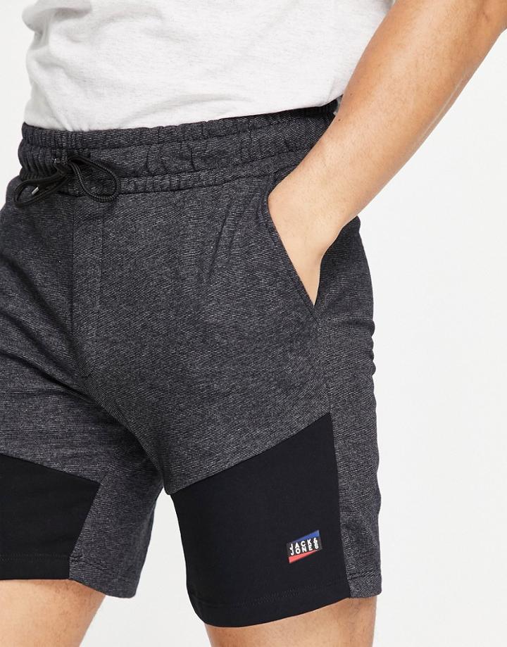 Jack & Jones Jersey Shorts In Charcoal-black