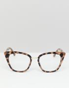 7x Retro Cat Eye Sunglasses In Tort - Brown