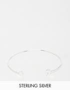 Asos Sterling Silver Moon And Stars Open Bracelet - Silver