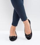New Look Wide Fit Bow Ballet Flats - Black