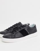 Ps Paul Smith Lowe Leather Sneakers With Suede Side Panel In Black