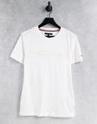 Tommy Hilfiger Tonal Signature Logo T-shirt In White