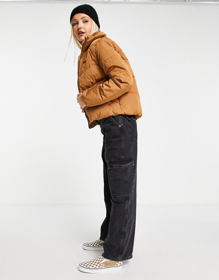 Vans Foundry V Mte Puffer Jacket In Tan-brown
