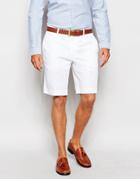 Asos Skinny Smart Shorts In Cotton Sateen - White