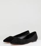 Asos Design Latch Extra Wide Fit Pointed Ballet Flats - Black