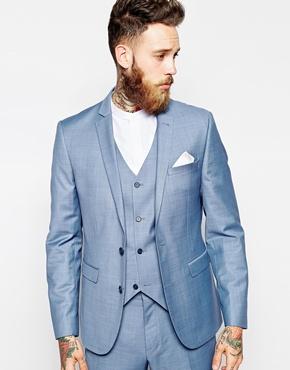 Asos Slim Fit Suit Jacket In Blue - Blue