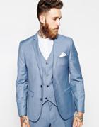 Asos Slim Fit Suit Jacket In Blue - Blue