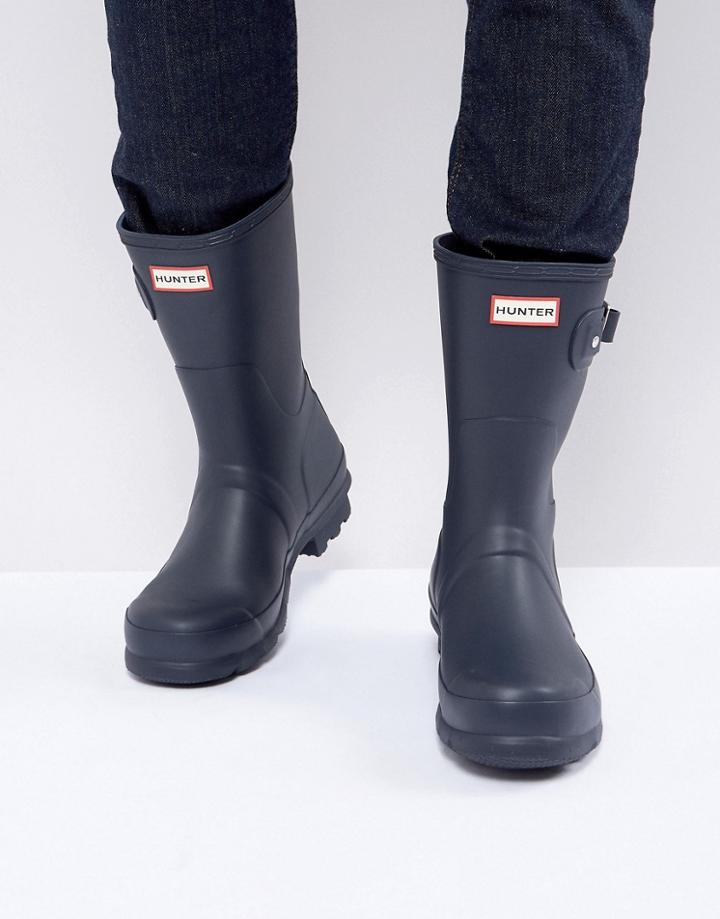 Hunter Original Short Wellies In Blue