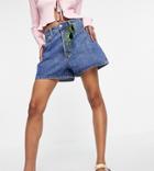 Stradivarius Finished Hem Mom Short In Blue