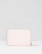 Monki Faux Leather Zip Purse In Pink - Pink