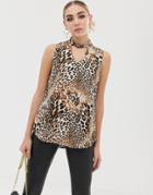 Lipsy Leopard Print Top - Multi