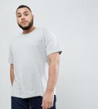 Badrhino Plus Basic Short Sleeve T-shirt In Silicon Wash With Logo In Gray - Gray
