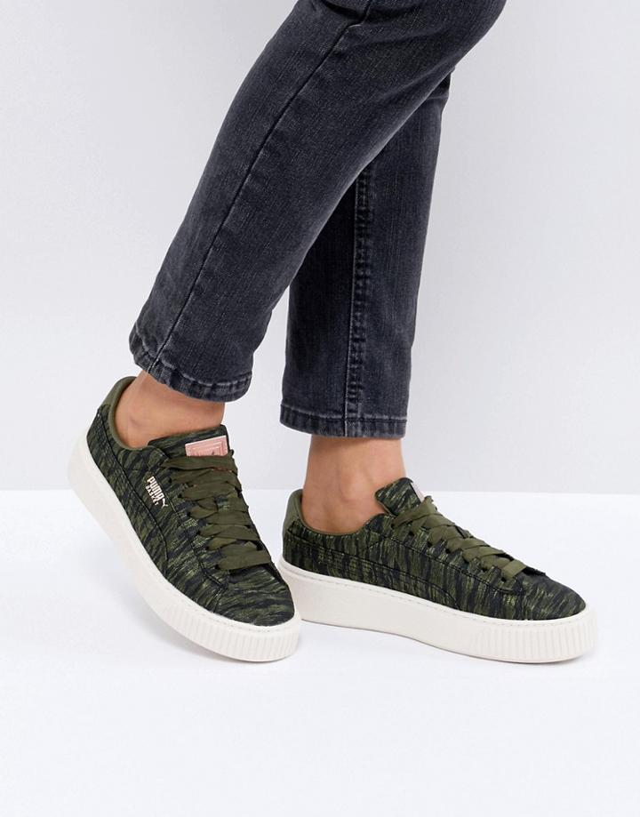 Puma Basket Platform Sneaker - Green