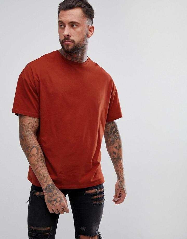 Asos Design Oversized T-shirt In Red - Red