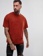 Asos Design Oversized T-shirt In Red - Red